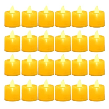 LANKER 24 Pack Flameless Led Tea Lights - Safe LED Flickering Candle Lights for Events