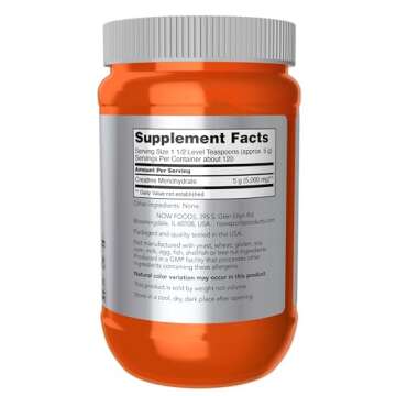 NOW Foods Sports Nutrition, Creatine Monohydrate Powder, Mass Building*/Energy Production*, 21.2-Oun...