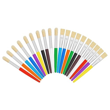 20 Pcs Kid-Friendly Paint Brushes for Easy Crafting