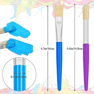 20 Pcs Kid-Friendly Paint Brushes for Easy Crafting