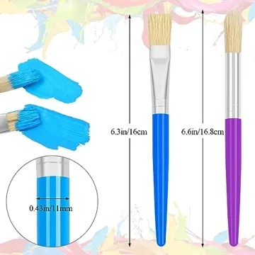 20 Pcs Kid-Friendly Paint Brushes for Easy Crafting