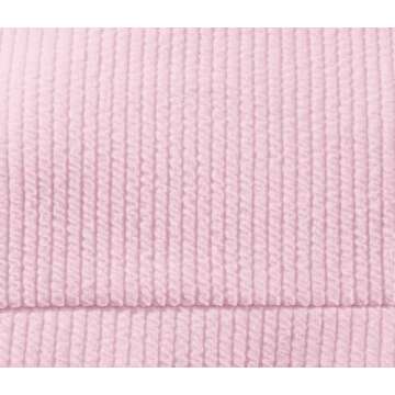 Lilosy High Waisted Tummy Control Bikini Ribbed Sporty Brazilian Swimsuit Set Women Highwaisted Cheeky Cut Leg Rise Bottom Crop Push Up Top 2 Piece Bathing Suit Pink X-Large