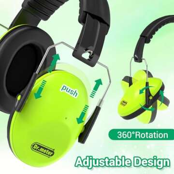 Dr.meter Noise Cancelling Ear Muffs: SNR27.4 Noise Cancelling Headphones for Adults Kids Ear Protect...