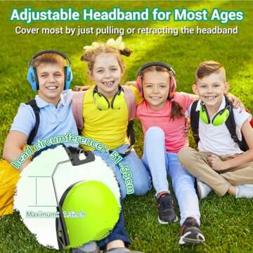 Dr.meter Noise Cancelling Ear Muffs: SNR27.4 Noise Cancelling Headphones for Adults Kids Ear Protection for Monster Jam Autism Sensory Concerts Fireworks- 2 Pack Green & Pink
