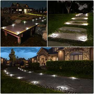 VOLISUN Solar Deck Lights Driveway Dock Lights, 12-Pack Waterproof Outdoor LED Aluminum Dock Lightin...