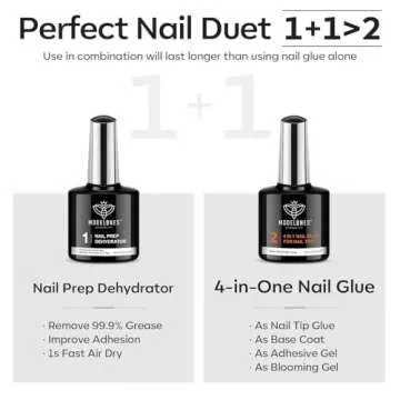 modelones Nail Tips and Glue Gel Kit, Gel x Nail Kit with Nail Glue, 500Pcs Nail Tips Half Matte Medium Coffin Shape 10Sizes, Mini LED Nail Lamp, Nail Dehydrator for Fast Extension Salon Nail Art