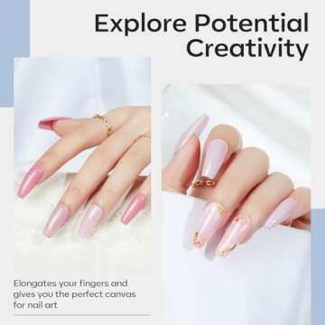 modelones Nail Tips and Glue Gel Kit, Gel x Nail Kit with Nail Glue, 500Pcs Nail Tips Half Matte Medium Coffin Shape 10Sizes, Mini LED Nail Lamp, Nail Dehydrator for Fast Extension Salon Nail Art