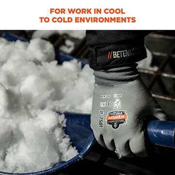 Ergodyne ProFlex 7501 Coated Waterproof Winter Work Gloves, Sandy Nitrile Coated Palms, Thermal Flee...