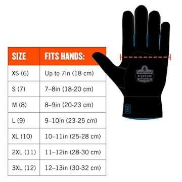 Ergodyne ProFlex 7501 Coated Waterproof Winter Work Gloves, Sandy Nitrile Coated Palms, Thermal Fleece Lining, Gray, Small (1 Pair)