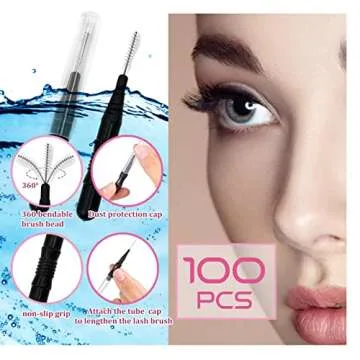 100 Pcs Micro Eyebrow Brush Set for Perfect Brow Styling
