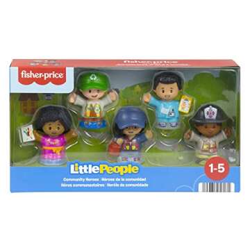 Fisher-Price Little People Toddler Toys Community Heroes Figure Set with 5 Characters for Preschool Pretend Play Kids Ages 1+ Years