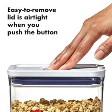 OXO Good Grips POP Container – Airtight 1.7 Qt for Coffee and More Food Storage, Rectangle, Clear