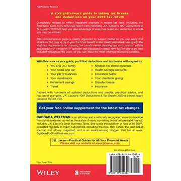 Maximize Your Tax Savings with Lasser 1001 Deductions 2020 P by J.K. Lasser