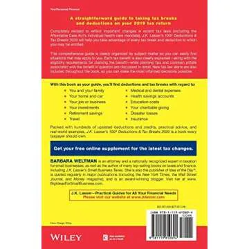 Maximize Your Tax Savings with Lasser 1001 Deductions 2020 P by J.K. Lasser