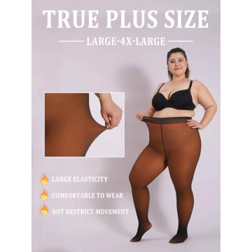 Plus Size Fleece Lined Sheer Tights for Women