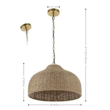 JONATHAN Y Eliza 20" Coastal Pendant Light with LED Bulbs