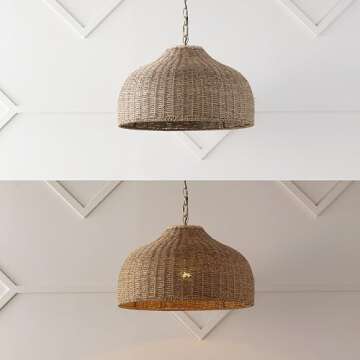 JONATHAN Y Eliza 20" Coastal Pendant Light with LED Bulbs