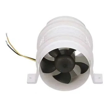 Attwood 1749-4 Turbo 4000 Series II In-Line Blower, For 4-Inch Interior Diameter Vent Hose, Water Resistant, 12-Volt