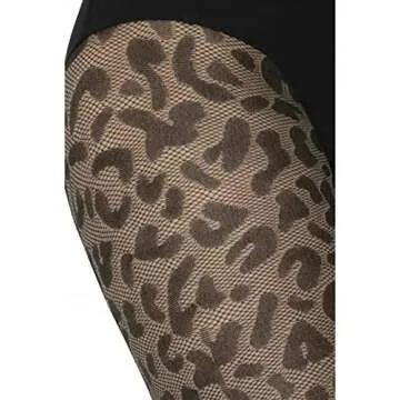 Trendy Gatta Leopard Print Micro Mesh Fishnet Tights