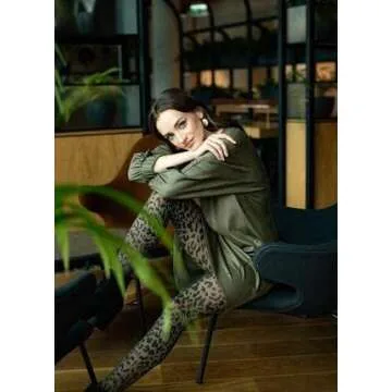 Trendy Gatta Leopard Print Micro Mesh Fishnet Tights