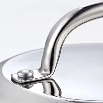 Cook N Home Stainless Steel Lid Griddle Accessories - 12 Inch Round Basting Cover Cheese Melting Dome and Steaming Cover - Best for Use in Flat Top Griddle Grill Cooking Indoor or Outdoor