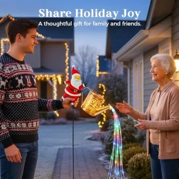 Santa Claus Solar Kettle Lights for Festive Outdoor Decor