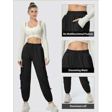 AB-Eleven Women's Cargo Pants Quick Dry Water-Resistant