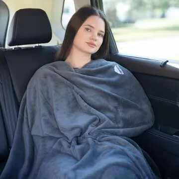 BlueHills Travel Blanket Pillow Compact Plush Essentials