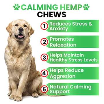 Grateful Pawz Hemp Calming Chews for Dogs - Dog Calming Chews - 170 Anxiety Relief Treats with Hemp ...
