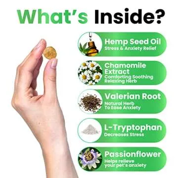 Grateful Pawz Hemp Calming Chews for Dogs - Dog Calming Chews - 170 Anxiety Relief Treats with Hemp Oil - Sleep Aid - Advanced Health Joint Support Supplement - Health & Wellness