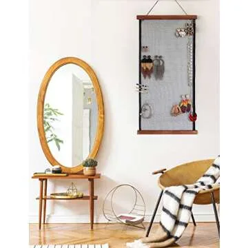 Earring Organizer Wall Monut, Display Hanging Jewelry Organizer for Studs Dangle Earrings and Necklaces Holder Rack for Women Girl Gift