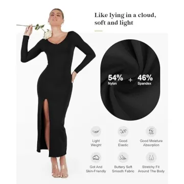 Chic Popilush Shapewear Maxi Dress for Formal Occasions