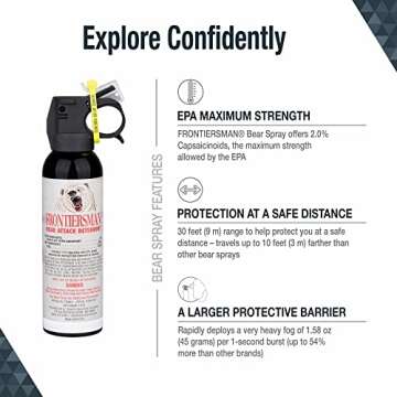 SABRE Frontiersman 7.9 fl oz. Bear Spray, Maximum Strength 2.0% Major Capsaicinoids, Powerful 30 ft....