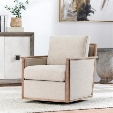 Kosas Home Norman Upholstery Swivel Accent Chair Natural