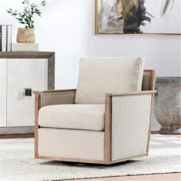 Kosas Home Norman Upholstery Swivel Accent Chair Natural