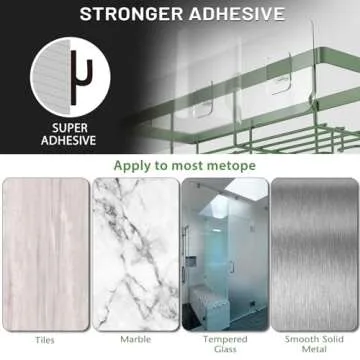 Moforoco Adhesive Shower Caddy Organizer Shelves Rack - 5 Pack Corner Bathroom Storage Organization, Home & Kitchen Decor Inside RV Accessories, Hanging First Apartment Household Camper Essentials