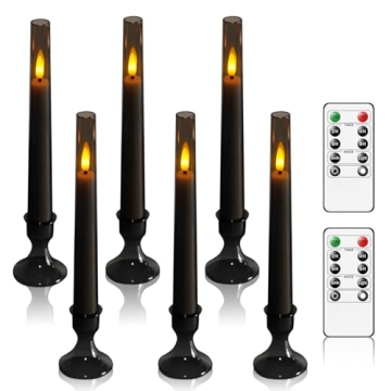 Sasigeiaa Flameless Taper Candles with Timer and Remote