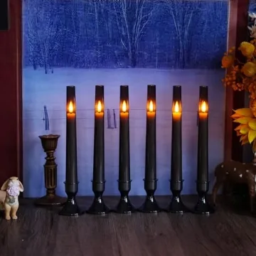 Sasigeiaa Flameless Taper Candles with Timer and Remote