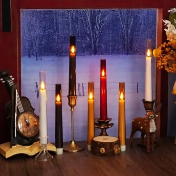 Sasigeiaa Flameless Taper Candles with Timer and Remote