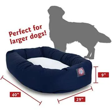 Majestic Pet 40 Inch Cozy Washable Dog Bed for Large Dogs