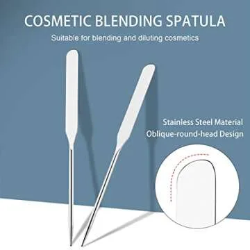 Anohuyho Picasso Makeup Spatula and Palette Set, Korean Makeup Spatula with Leather Cover, Stainless Steel Makeup Palette, Mixing Palette for Cosmetic Pigment Blending(SS)