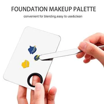 Anohuyho Picasso Makeup Spatula and Palette Set, Korean Makeup Spatula with Leather Cover, Stainless Steel Makeup Palette, Mixing Palette for Cosmetic Pigment Blending(SS)