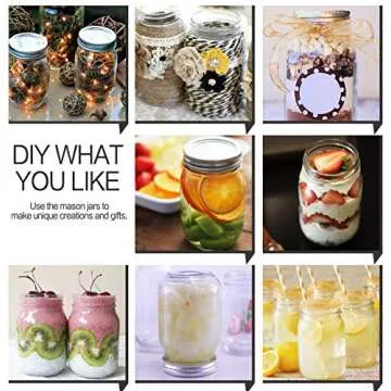 KAMOTA Mason Jars 16 OZ With Regular Lids and Bands, Ideal for Meal Prep, Jam, Honey, Wedding Favors, Shower Favors, Baby Foods, DIY Spice Jars, 12 PACK, 20 Whiteboard Labels Included