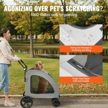VEVOR Extra Large Dog Stroller for Pets Up to 160lbs