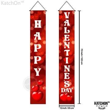 KatchOn 72x12 Red Heart Valentines Day Banner