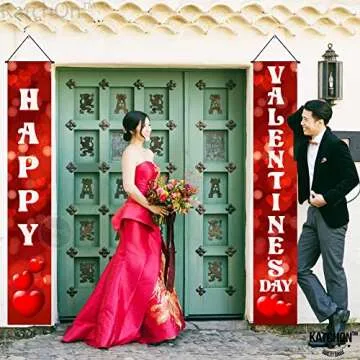 KatchOn 72x12 Red Heart Valentines Day Banner