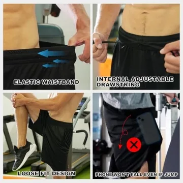 Quick Dry Athletic Shorts for Men with Pockets