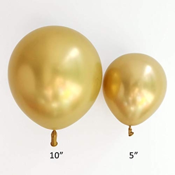 Eanjia 5" Chrome Gold Balloons - Perfect for Any Celebration