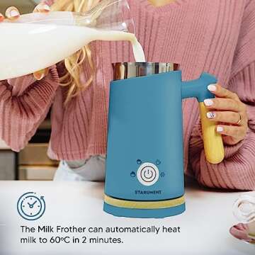 Starument Electric Milk Frother Automatic Foam Heat for Drinks