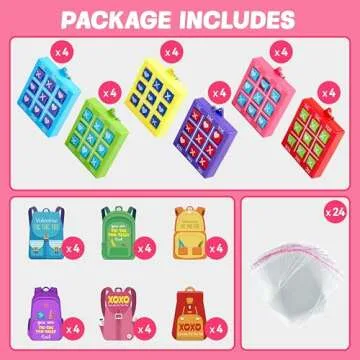 Valentines Day Gifts for Kids, 24 Pack Valentines Day Cards with Keychains, Valentines Gifts Cards for Kids Boys Girls School Classroom Exchange Prizes Party Favors